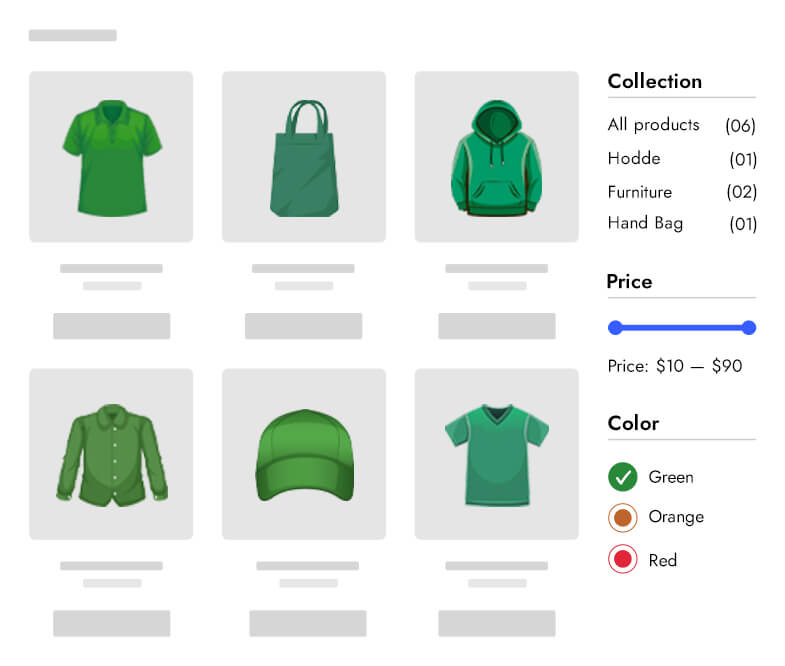 Filtering single variations by colour and size attributes
