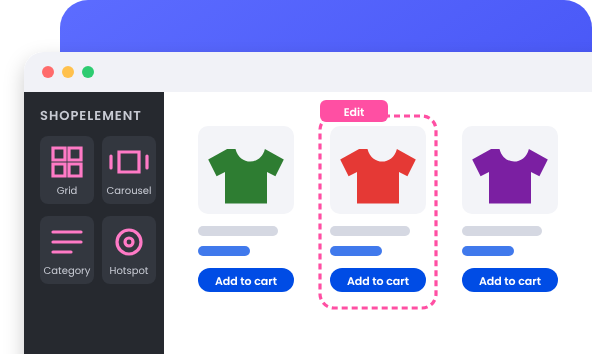 ShopElement Elementor widgets building a WooCommerce product grid